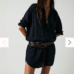 Free People. Double cloth button down shirt